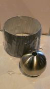 Lot to Contain 3 Assorted Items To Include 2 Grey Fabric Lampshades and Bronze Metal Lampshade (