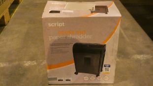 Boxed Script Cross Cut Paper Shredder RRP £35 (Customer Return)