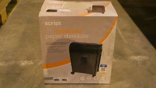 Boxed Script Cross Cut Paper Shredder RRP £35 (Customer Return)