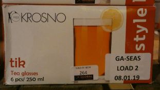 Boxed set of 6 Krosno Tik 250ml Glass Tumblers RRP £40 a set