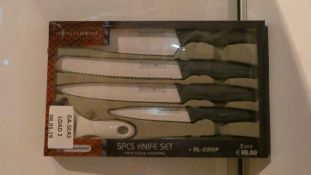 Boxed Royalty Line 5 Piece Non Stick Coating Knife Set RRP £40