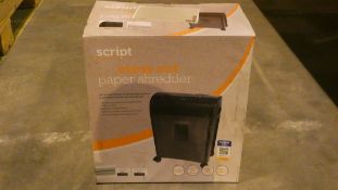 Boxed Script Cross Cut Paper Shredder RRP £35 (Customer Return)