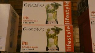 Boxed Set of 6 Krosno IKS 150ml Water Glasses RRP £40