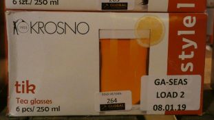 Boxed set of 6 Krosno Tik 250ml Glass Tumblers RRP £40 a set