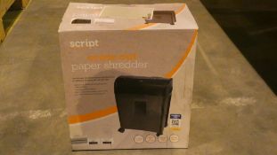 Boxed Script Cross Cut Paper Shredder RRP £35 (Customer Return)