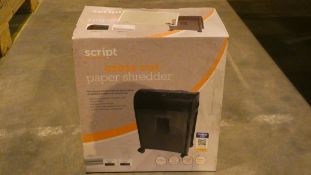 Boxed Script Cross Cut Paper Shredder RRP £35 (Customer Return)