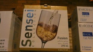 Boxed Set of 6 Krosno Sensai Collection White Wine Glasses RRP £60