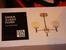 Boxed Home Collection Caden 3 Light Flush Ceiling Light Fitting RRP £55 (Customer Return)