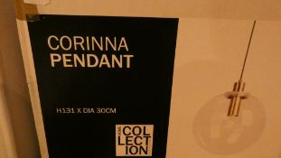 Boxed Home Collection Corinna Glass Pendant Light RRP £90 (Customer Return)