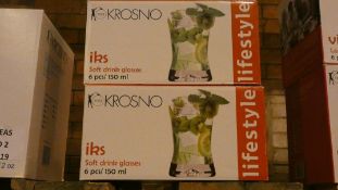 Boxed Set of 6 Krosno IKS 150ml Water Glasses RRP £40