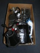 Lot to Contain 10 Assorted Items To Include A Green Velvet Lamp, Assorted Kettles By Breville,