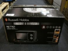 Boxed Russell Hobbs Retro Compact Black Microwave RRP £70 (Customer Return)