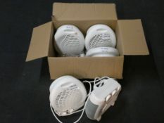 Lot to Contain 10 Assorted Mini Counter Top Fan Heaters (Customer Return)