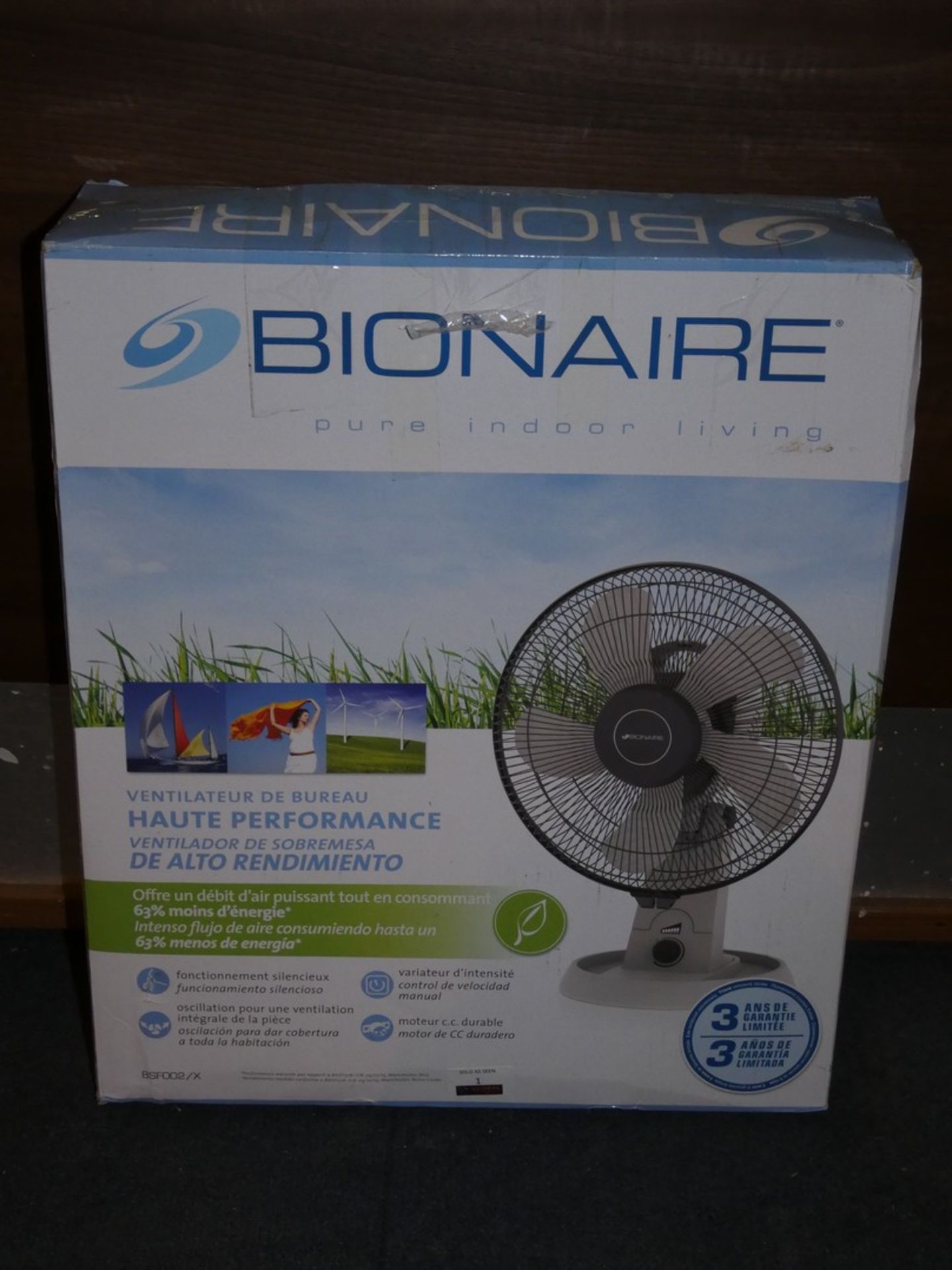 Boxed Bionaire Pure Indoor Living High Performance Fan RRP £50 (Customer Return)