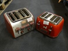 Lot to Contain 2 Assorted Tefal and Breville 4 Slice Toasters Combined RRP £90 (Customer Return)