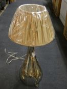 Unboxed Claire Glass Base Fabric Shade Tall Table Lamp RRP £100 (Customer Return)