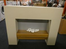 Cream and Light Oak Electric Free Standing Plug In Fireplace RRP £140 (Unboxed Customer Return)