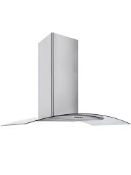 Boxed CH90SSPF Curved Glass Cooker Hood in Stainless Steel RRP £170