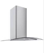 Boxed CG60SSPF 60cm Curved Glass and Stainless Steel Cooker Hood RRP £70 (Customer Return)