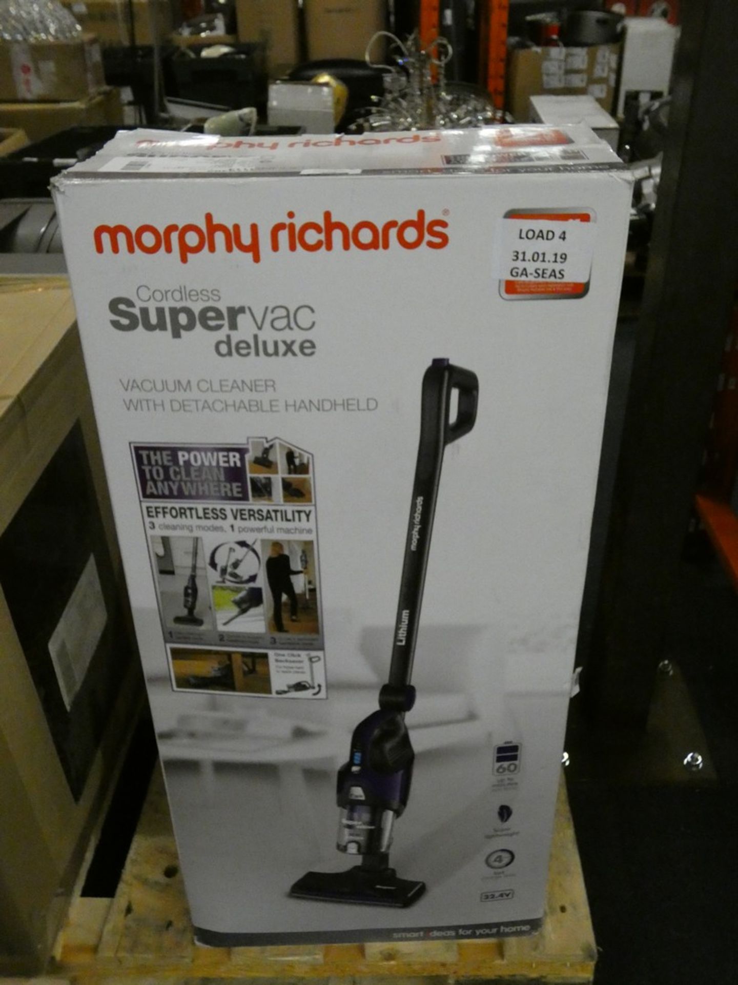 Boxed Morphy Richards Cordless Super Vac Deluxe With HandyVac RRP £85 (Customer Return)