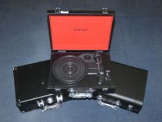 Lot to Contain 3 Briefcase Style Intempo Turntables Combined RRP £90 (Customer Return)