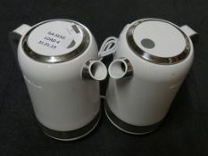 Lot to Contain 2 Unboxed Breville Gloss White and Stainless Steel 1.7L Cordless Jug Kettles combined