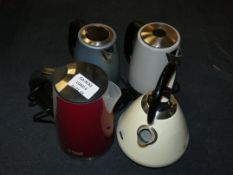 Lot to Contain 4 Assorted Cordless Jug Kettles By Russell Hobbs (Unboxed Customer Returns)