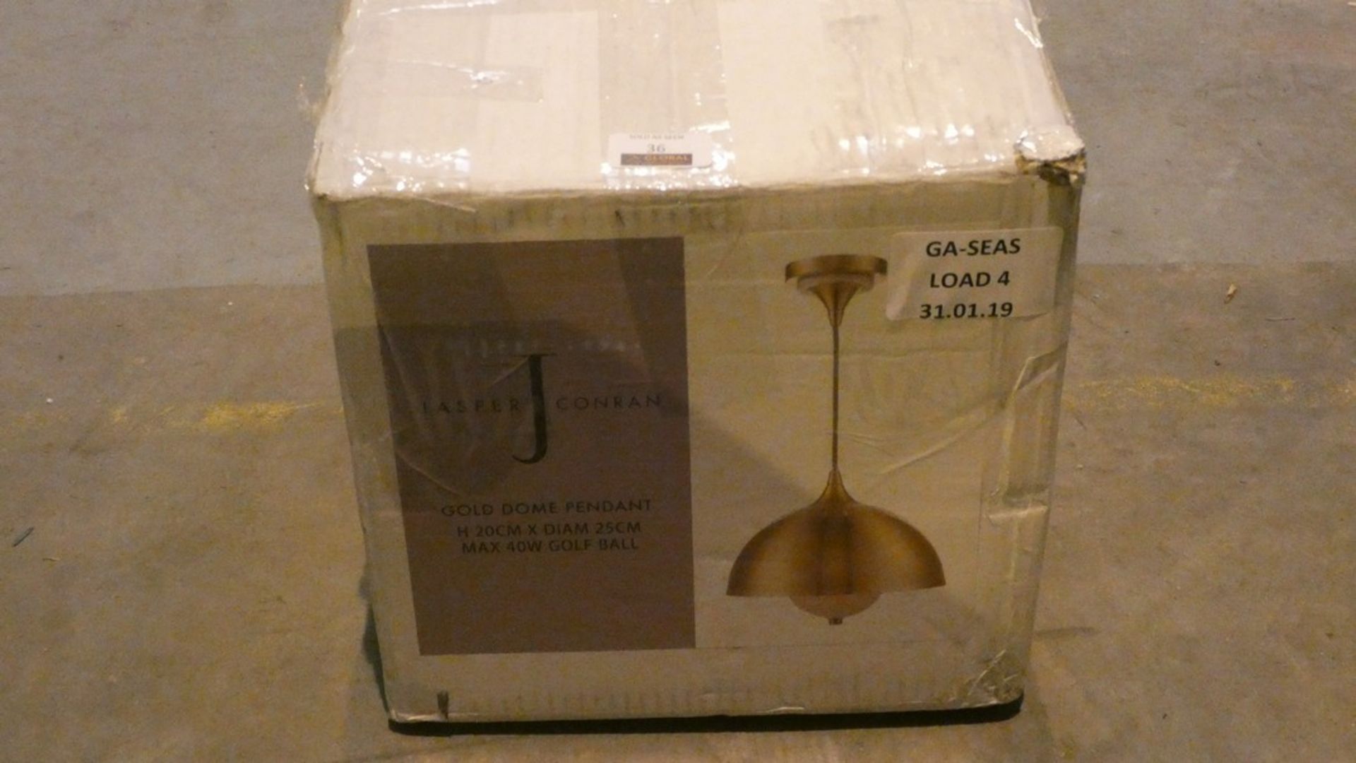 Boxed Jasper Conran Gold Dome Pendant Ceiling Light Fitting RRP £100 (Customer Return)