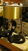 Blue Velvet Antique Brass Effect Shade Cobra Table Lamp RRP £120 (Customer Return)