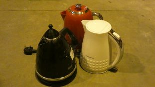 Lot to Contain 3 Assorted Kettles To Include Morphy Richards, Delonghi and Breville Combined RRP £