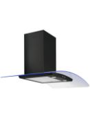 Boxed UBLED90BK 90cm Curved Glass Hood With Lighting RRP £170 (Customer Return)
