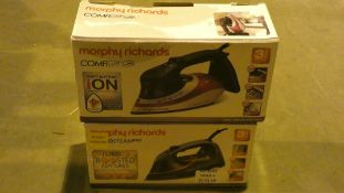 Lot to Contain Morphy Richards Comfy Grip and Morphy Richards Pro Steam Irons Combined RRP £90 (
