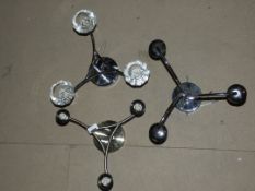 Assorted Ceiling Light Fittings In Stainless Steel and Antique Brass