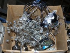 Assorted Stainless Steel and Glass Designer Ceiling Lights Ranging From £50 - £100 Each