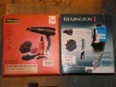 Boxed Assorted Hair Dryers to Include Remington Shine Therapy and Tresemme Keratin Smooth RRP £35