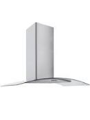 Boxed CG90SSPF 90cm Curved Glass Cooker Hood in Stainless Steel