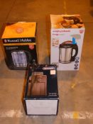 Lot to Contain 3 Assorted Items to Include Morphy Richards Soup Makers, Russell Hobbs Glass