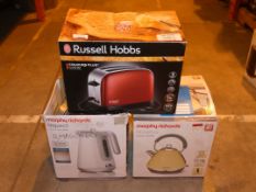 Lot to Contain 3 Boxed Assorted Kitchen Items to Include a Morphy Richards Cordless Jug Kettle,