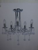 Boxed Home Collection Esme Flush Stainless Steel and Glass Droplet Chandelier RRP £90