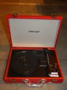 Lot to Contain 3 Red Leather Encased Record Players