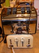 Lot to Contain 2 Assorted Cream and Black 4 Slice Toasters by Breville and Morphy Richards