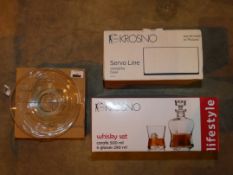 Lot to Contain Three Assorted Items to include Krosno Glass Fruit Bowls and Krosno Whiskey Sets to