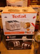 Lot to Contain 2 Boxed Russell Hobbs and Tefal 4 Slice Toasters Combined RRP £80