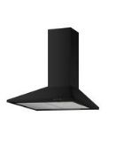 Boxed CHIM60BKPF 60cm Black Chimney Cooker Hood