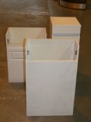 Lot to Contain 2 Assorted Gloss White Vanity Units and Back to Wall Toilet Units