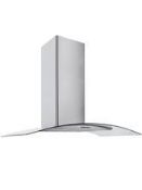 Boxed CG90SSPF 90cm Curved Glass Cooker Hood Stainless Steel