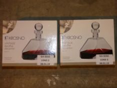 Lot to Contain Two Boxed Krosno Crystal Glass Decanters Combined RRP £200