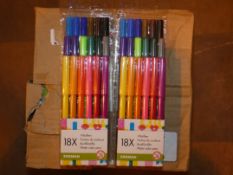 Lot to Contain Three Boxes of Thirty Zeeman 18 Piece Felt Tip Pen Sets