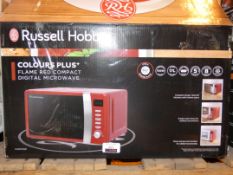 Boxed Russell Hobbs Colours Compact Microwave Oven RRP £75