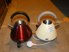 Lot to Contain 2 Assorted Morphy Richards Cream and Metallic Red Cordless Jug Kettles